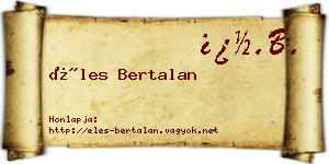 Éles Bertalan névjegykártya