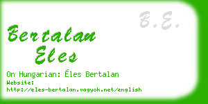 bertalan eles business card